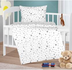 Bellatex Lenjerie de pat pentru copii din bumbacAgata Stars gri, 90 x 135 cm, 45 x 60 cm Lenjerie de pat