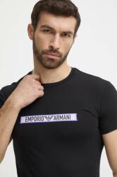 Emporio Armani Underwear pamut póló fekete, nyomott mintás, 111035 4R517 - fekete XL
