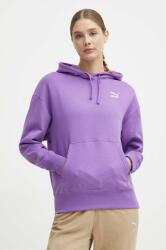 PUMA pamut melegítőfelső BETTER CLASSIC lila, női, nyomott mintás, kapucnis, 624227 - lila L