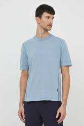 Sisley pamut póló férfi, sima - kék XL - answear - 8 090 Ft