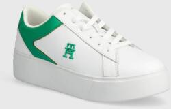 Tommy Hilfiger bőr sportcipő TH PLATFORM COURT SNEAKER fehér, FW0FW07910 - fehér Női 41 - answear - 26 990 Ft