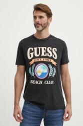 Guess pamut póló fekete, férfi, nyomott mintás, M4GI57 K9RM1 - fekete L