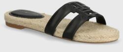 Tommy Hilfiger bőr papucs TH EMBOSS FLAT ESP SANDAL fekete, női, FW0FW07928 - fekete Női 38