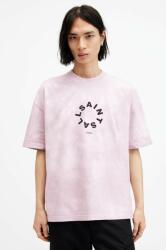 AllSaints pamut póló TIERRA TD SS CREW rózsaszín, férfi, nyomott mintás, M016PA - rózsaszín XL