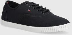 Tommy Hilfiger sportcipő CANVAS LACE UP SNEAKER sötétkék, női, FW0FW07805 - sötétkék Női 36