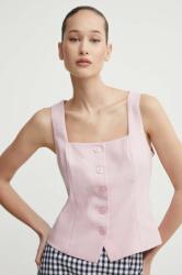 Abercrombie & Fitch top rózsaszín, női, sima - rózsaszín XL