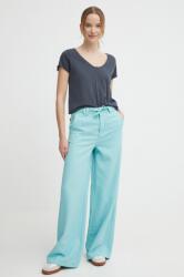 Pepe Jeans nadrág TAMMY női, türkiz, magas derekú széles, PL211728 - türkiz XL