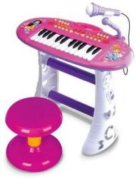 Bebeking Set orga cu scaunel si microfon pentru fetite Little Princess 383 MOV Instrument muzical de jucarie