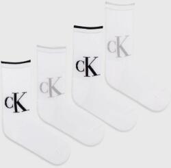 Calvin Klein Jeans zokni 4 pár fehér, női, 701229676 - fehér Univerzális méret