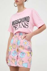 Moschino Jeans farmer szoknya rózsaszín, mini, egyenes - rózsaszín 40