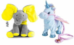  JOJOY® Interaktiv játékok, FLAPSY sárga elefánt és ROXY kék egyszarvú, puha plüss és pamut anyag - FLOXY 2