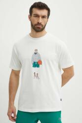 New Balance pamut póló bézs, férfi, nyomott mintás, MT41578SST - bézs L
