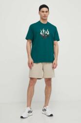 adidas Originals pamut póló zöld, férfi, nyomott mintás, IS0177 - zöld XL