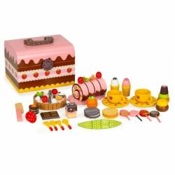 ECOTOYS Cutie cu dulciuri si accesorii din lemn, 29 elemente, Ecotoys HC601926 (EDIHC601926) - babyneeds Bucatarie copii