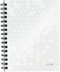 Leitz "Wow" Spirálfüzet, A5, kockás, 80 lap, Fehér (LZ46410001)
