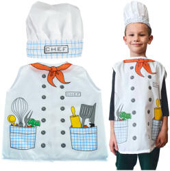 Inlea4Fun Costum de bucătar pentru copii cu vârsta cuprinsă între 3-8 ani (IA-KX4301) Costum bal mascat copii