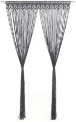 vidaXL antracitszürke makramé pamutfüggöny 140 x 240 cm (323993)