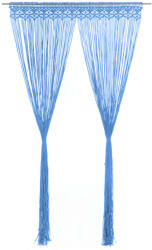 vidaXL kék makramé pamutfüggöny 140 x 240 cm (323987)