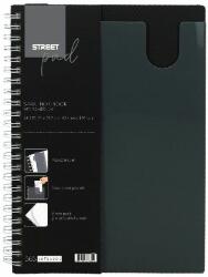 STREET Spirálfüzet STREET Pad A/4 kockás 80 lapos fekete (67239) - tonerpiac