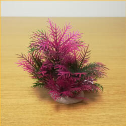 Plantă artificială cu bază pentru acvariu, culoare roz-verde (13 cm)