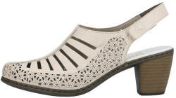RIEKER Pantofi dama, Rieker, 40959-60-Bej, casual, piele naturala, cu toc, bej (Marime: 40)