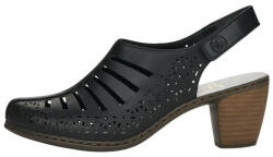 RIEKER Pantofi dama, Rieker, 40959-00-Negru, casual, piele naturala, cu toc, negru (Marime: 38)