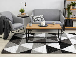  TRIANGELL fekete-fehér geometrikus szőnyeg Méret: 80x150 cm (DW85913/1A)