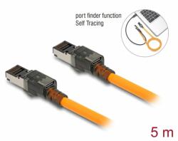 Delock Cablu de retea RJ45 Cat. 6A S/FTP T-T cu port finder Self Tracing USB-C 5m Orange, Delock 80413 (80413)