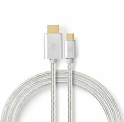Nedis Cablu USB 3.2 type C la HDMI 4K60Hz T-T 2m brodat Alb, Nedis CCTB64655AL20 (CCTB64655AL20)