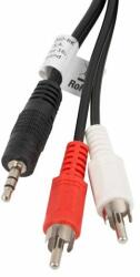 Lanberg Cablu Lanberg mini jack 3.5mm (M) 3 pini -> 2X RCA (chinch) (M) cablu 5m (CA-MJRC-10CC-0050-BK)
