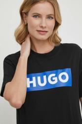Hugo Blue pamut póló női, fekete - fekete M - answear - 12 990 Ft