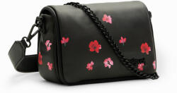 Desigual acrossbody testen átvetős táska fedeles festett virágok fekete