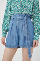 Superdry rövidnadrág női, sima, magas derekú - kék L