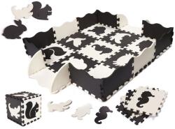 AGA4KIDS Kontrasztos hab puzzle 30 x 30 cm, 25 db Fekete-krémszínű