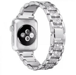 Apple Watch ezüst strasszköves fém szíj 38/40/41/42 (series10)mm