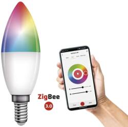 EMOS 4, 8W Zigbee fényerő-, szín- és színhőmérséklet-szabályozható E14 Smart LED gyertya (rgbcct) (e zqz322r rgbcct)