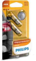 Philips Set 2 Becuri 12V H6W BAX9S (Blister) Vision Philips (12036B2)