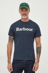 Barbour pamut póló sötétkék, nyomott mintás - sötétkék L