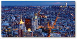  Wallmuralia. hu Üvegfotó Manhattan éjjel 125x50 cm 4 fogantyú