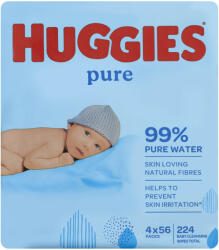 Huggies Pure nedves törlőkendő - 4x56 db