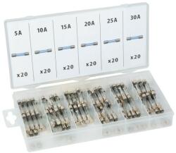 MNC Gépjármű üveg biztosíték készlet tárolódobozban, 120 db, 5 A-től -30 A-ig, 05714