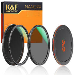 K&F Concept 72mm 3in1 Filter Kit: MCUV +CPL Polár-Szűrő -Nano-X Objektív Filter Set Fém Lencse-sapkával (SKU.1664)