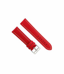 Curea ceas rosie piele vitel impregnata 22mm -377.06. 22