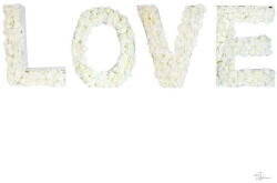  Love felirat selyemvirággal műanyag 100×300 cm fehér (DD67685)