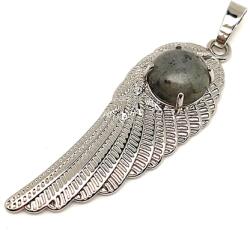 R. M. ékszer Angyalszárny fém medál labradorit 15x45mm (021140)