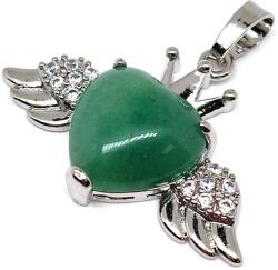 R. M. ékszer Szív medál fém szárny Aventurin 3, 5x2cm (021859)