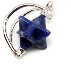 R. M. ékszer Merkaba medál fémmel Szodalit 2x3cm (021410)