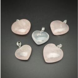R. M. ékszer Szív medál Rózsakvarc 3-4cm (MDG) (020608)