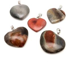 R. M. ékszer Szív medál Jáspis polikróm (MDG) (020625)