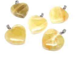 R. M. ékszer Szív medál Kalcit citrom (021144)